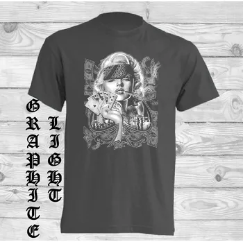 levne-bavlnene-tricko-potisk-Marilyn-Monroe Barva: Light graphite - světle grafitová, velikost: L