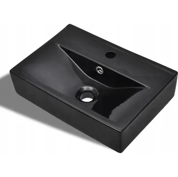 Umyvadlo na desku obdélníkové VidaXL Zakito černé