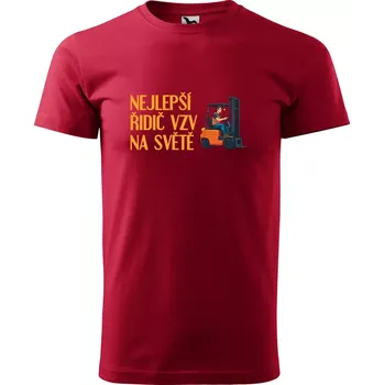 Sablio Tričko s potiskem Nejlepší řidič VZV na světě - červené 5XL