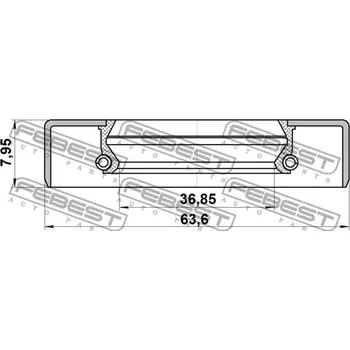 Zavěšení kol Febest 95GDY-38630808X Gufero hřídele diferenciálu