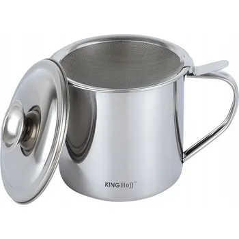 Dóza na potraviny Nádoba na olej s víkem a filtračním sítkem Kinghoff 1,2 l, ocelová
