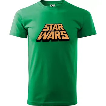 Pánské oblečení Sablio Tričko s potiskem Star Wars oranžový text - zelené 2XL