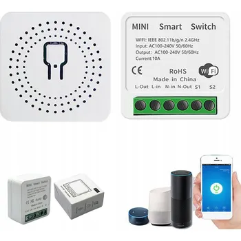 vypínač JEDNOKANÁLOVÉ WIFI RELÉ SPÍNAČ ZÁSUVKA TUYA SMART 16A 2KS