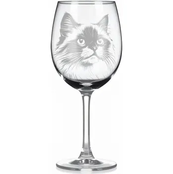 Sklenice Sklenice na víno s kočkou – motiv 124