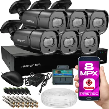 Bezpečnostní kamera Tubusová kamera Protec 8 Mpx AHD IP66 s infračerveným přísvitem 30 m