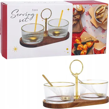 Obraz MISECZKI NA PRZEKĄSKI szklane na tacy do do obývacího pokoje na ozdobnou lavici miska na dip