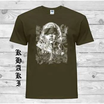 levne-bavlnene-tricko-potisk-Marilyn-Monroe Barva: Khaki, velikost: XL