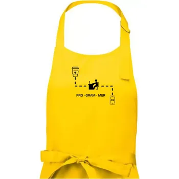 Kuchyňská zástěra Programátor mobil - Pánská zástěra na vaření - Univerzální velikost ( Žlutá )