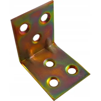 Úhloměr Úhelník spojovací zesílený tesařský rovný na dřevo 35x35x30 ZLATÝ 10 KUSŮ