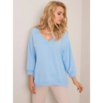 Oblečení a móda Dámská mikina Sally RUE PARIS světle modrá