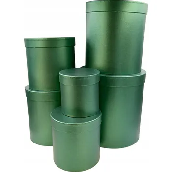 Dárková sada květinových krabiček 6v1 OVÁL zelená DÁREK Krabička