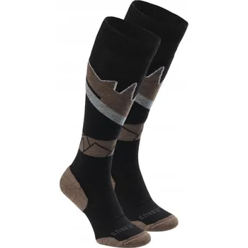 Pánské ponožky Lyžařské Ponožky ELBRUS ALPINEX z merino vlny, dlouhé, černé, velikost 35-38