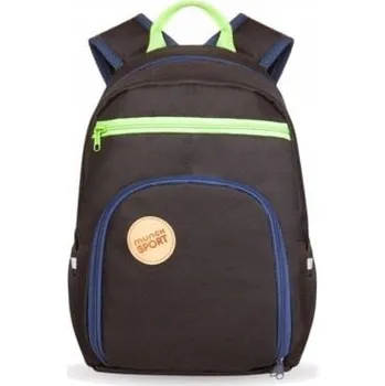 turistický batoh Školní batoh Archie Lunch Munch, vícekomorový, černý, zelený, 15 l