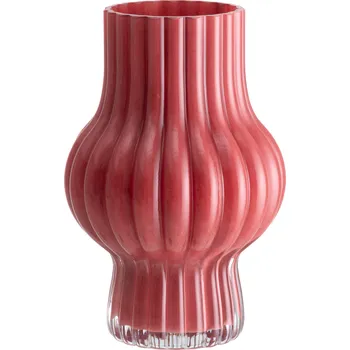 Váza DEKORATIVNÍ VÁZA SKLO 20 CM, PRŮMĚR 13,5 CM, BARVA ČERVENÁ