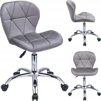 Otočná židle k psacímu stolu pro děti, velur ENDO, šedá