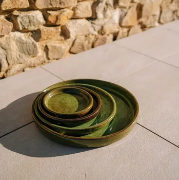 Květináč Keramický obal na květináč 40 cm zelený