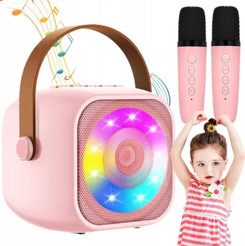 KARAOKE REPRODUKTOR 2 MIKROFONY BLUETOOTH USB PŘENOSNÝ SET