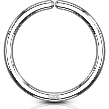 Piercing Atreya Rozevírací piercingový kroužek ze 14kt bílého zlata 585/1000 Velikost: 0,8 mm, Délka / Průměr: 8 mm
