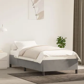 Postel zahrada-XL Rám postele bez matrace světle šedý 90 x 200 cm samet 347300