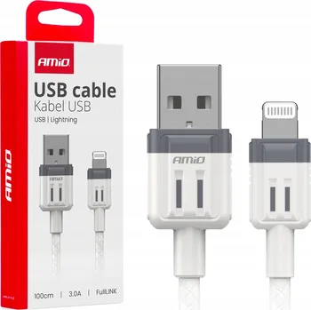 Datový kabel AMiO Kabel USB pro Lightning 3A 100cm FullLINK 03907