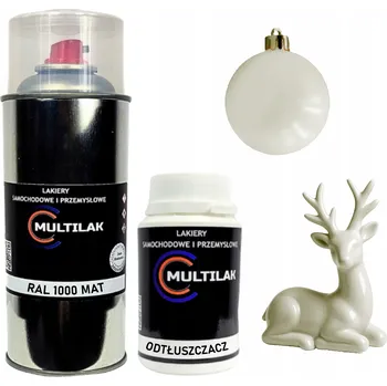 Barva ve spreji Matný lak ve spreji RAL 1000 na figurky, skleněné a keramické ozdoby