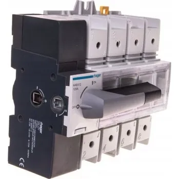 vypínač Odpínač zátěže s viditelnou mezerou 4P 125A Hager HAE412