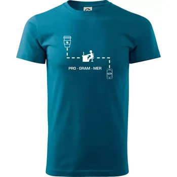 Pánské tričko Programátor mobil - Klasické pánské triko vyšší gramáže - L ( Petrolejová )
