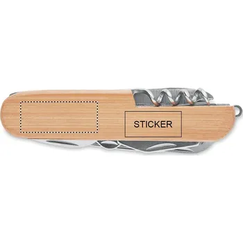 Multifunkční nůž Multifunkční nůž, bambus Tamponový tisk (max. 1 barva, 12x30mm) 1 barva 5 FRONT