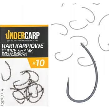 Rybářský háček UnderCarp Kaprové háčky Curve Shank bez protihrotu velikost 4 - 10 kusů