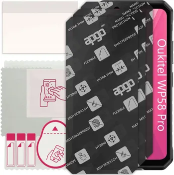 Pouzdro na mobilní telefon 3x MATNÉ Hybridní Sklo pro Oukitel WP58 Pro, alternativa tvrzeného skla