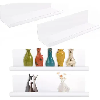 police 4 KUSŮ BÍLÁ ZÁVĚSNÁ POLICE SADA NA KOŘENÍ DEKORACE bez vrtání