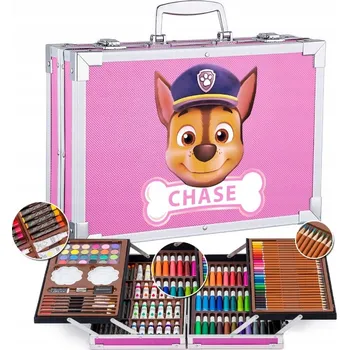 Výtvarná sada UMĚLECKÁ SADA RŮŽOVÁ PRO MALOVÁNÍ Tlapková patrola TLAPKOVÁ PATROLA CHASE DÁREK VÁNOCE