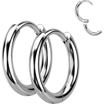 Náušnice Atreya Ocelové kruhové náušnice Lilia Barva: Stříbrná, Velikost: 2 mm, Délka / Průměr: 10 mm