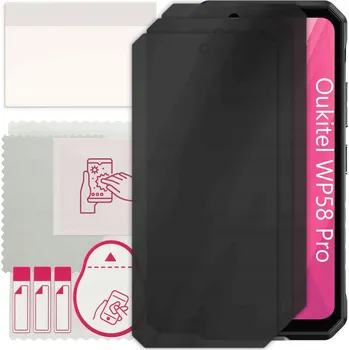 Pouzdro na mobilní telefon 3x Hybridní Sklo s Filtrem Soukromí pro Oukitel WP58 Pro, PRIVACY