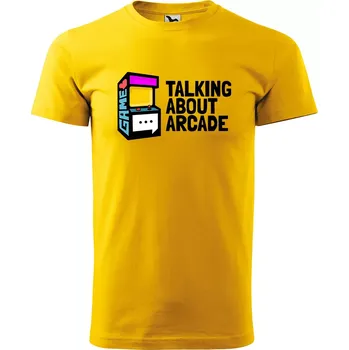 Pánské tričko Sablio Tričko s potiskem Talking about arcade - žluté S