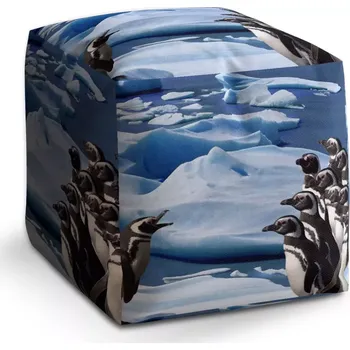 Taburet Sablio Taburet Cube Tučňáci: 40x40x40 cm