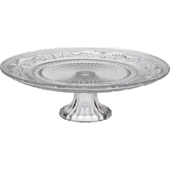 Skleněný PATROVÝ PODNOS NA ZÁKUSKY 25cm DEKORATIVNÍ TALÍŘ na dort Piatto Tadar