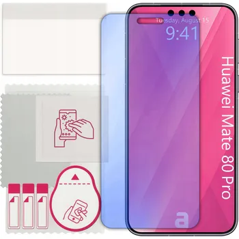 Pouzdro na mobilní telefon Hybridní Sklo 9H pro Huawei Mate 80 Pro, alternativa tvrzeného skla, flexibilní