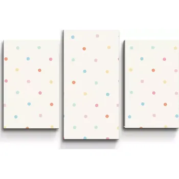 Obraz Sablio Obraz - 3-dílný Barevné tečky na béžové - 75x50 cm