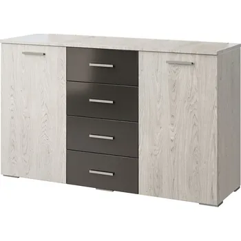 Komoda AGADIR kombinovaná komoda, antracit/light artwood