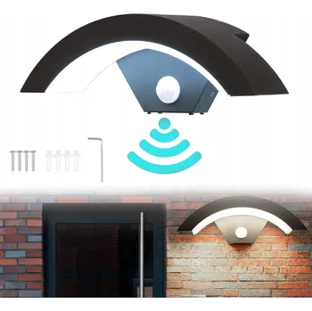 Venkovní osvětlení LED Venkovní Nástěnné Svítidlo Fasádní S Pohybovým Čidlem Bílé Studené IP65