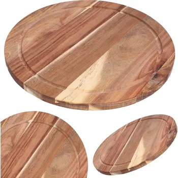 DESKA DO KROJENIA drewniana okrągła 30 cm tác / podnos na servírování jednohubek
