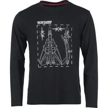 Pánská móda MIL-TEC® Triko TOP GUN dlouhý rukáv ČERNÉ