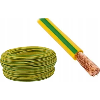 elektrický kabel Instalační vodič H05V-K (LGY) 1x1 mm² Ž/Z zeleno-žlutý GNYE, jednožilový