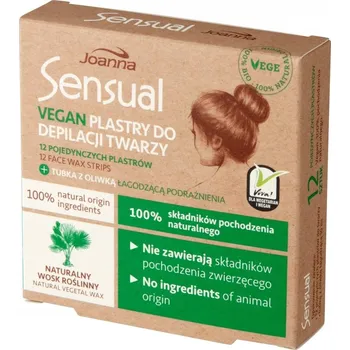 JOANNA SENSUAL VEGAN depilační pásky na obličej, 12 ks