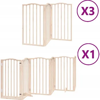 klec pro psa VidaXL Zábrana pro psy s dvířky skládací 15 panelů 750 cm topol