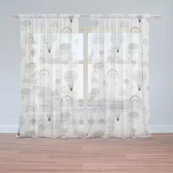 Záclona Sablio Záclony Malované horkovzdušné balony: 2ks 150x250cm
