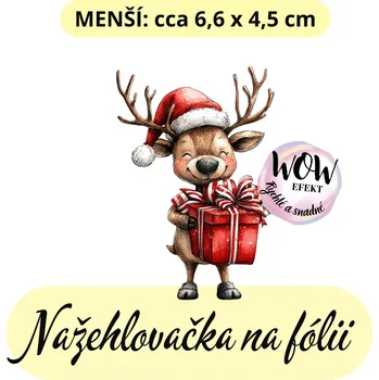 Nažehlovačky na fólii Nažehlovačka na fólii, SOBÍK s dárkem, 1 kus Zvolte VELIKOST motivu ZDE:: Menší