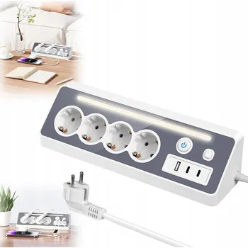 Napájecí kabel ZÁSUVKOVÁ LIŠTA S USB, VÍCENÁSOBNÁ ZÁSUVKA, PRODLUŽOVACÍ KABEL 1,5 M