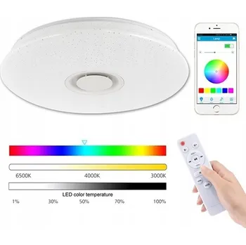 STROPNÍ SVÍTIDLO RGB S BLUETOOTH REPRODUKTOREM LED 60W S DÁLKOVÝM OVLADAČEM A APLIKACÍ